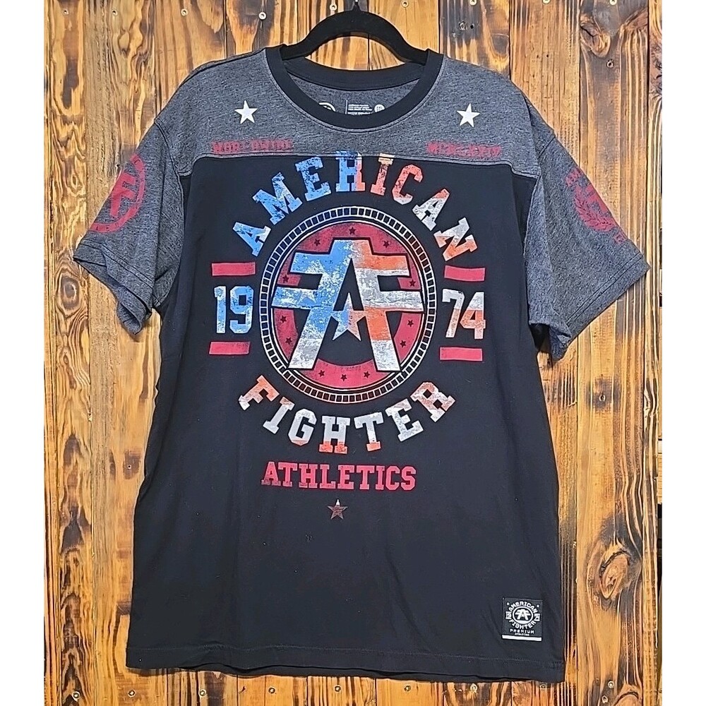 American Fighter Men's Davenport Graphic T-Shirt Short Sleeve Front Back, 2XL